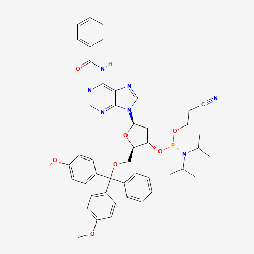 2R 3S 5R -5- 6-Benzamido-9H-purin-9-yl -2- bis 4-methoxyphenyl phenyl methoxy methyl tetrahydrofuran-3-yl 2-cyanoethyl diisopropylphosphoramidite 98796-53-3