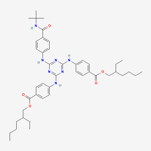 2-ethylhexyl 4-[[4-[4-(tert-butylcarbamoyl)anilino]-6-[4-(2-ethylhexoxycarbonyl)anilino]-1,3,5-triazin-2-yl]amino]benzoate 154702-15-5