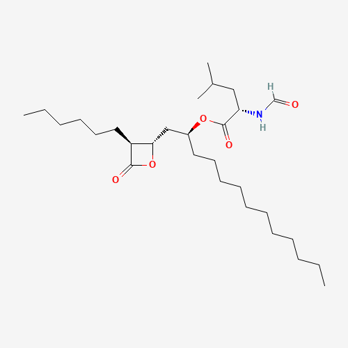(S)-(S)-1-((2S,3S)-3-Hexyl-4-oxooxetan-2-yl)tridecan-2-yl 2-formamido-4-methylpentanoate 96829-58-2
